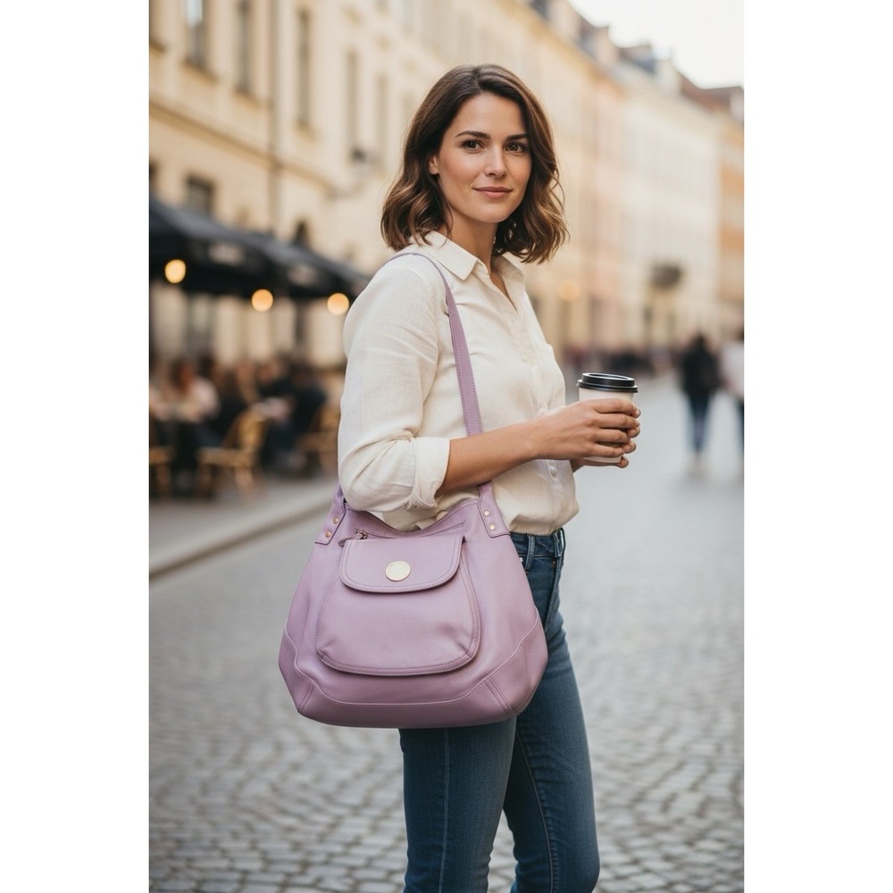 Access  Liz Claiborne Lavender Hobo Bag Faux Leather Y2K
